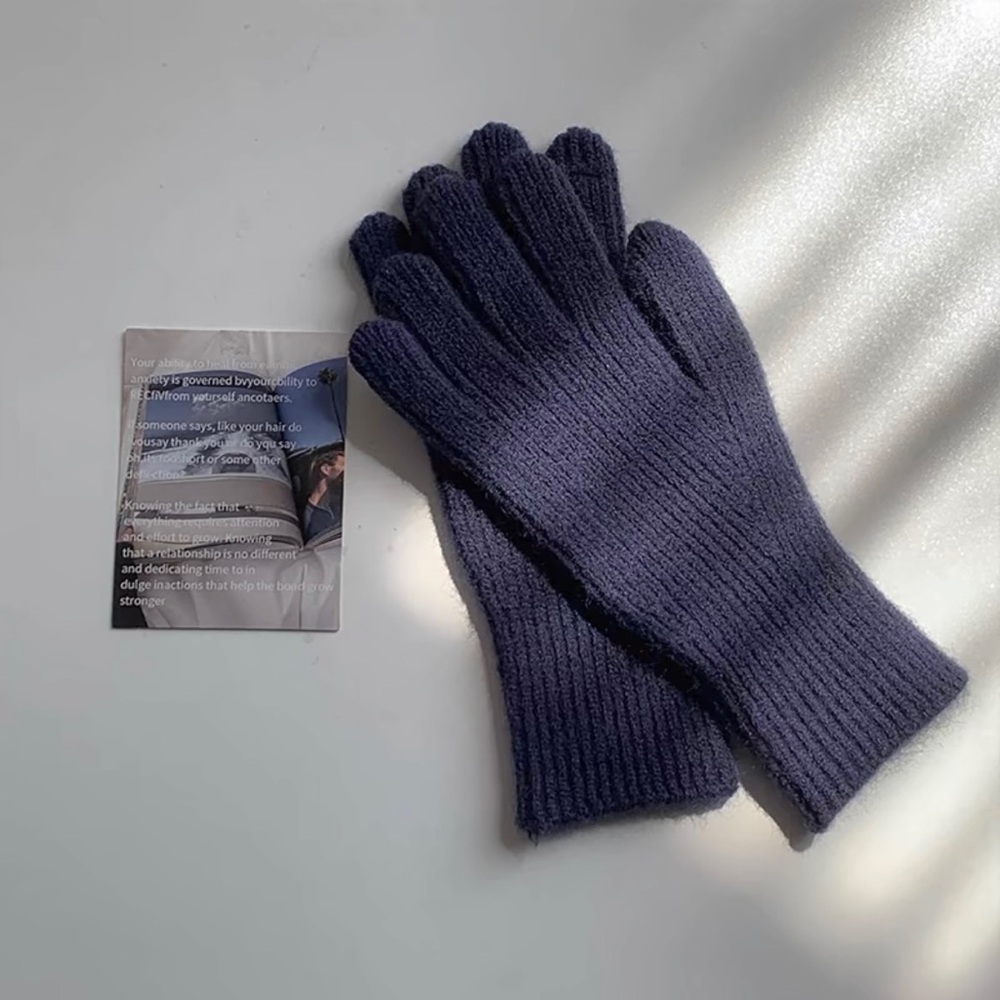 2/$15  🆕Ribbed knit gloves - Navy